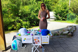 Infostand zum Thema Hitzegefahre