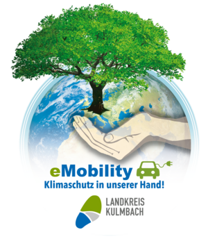 Logo "eMobility – Klimaschutz in unserer Hand", Landkreis Kulmbach