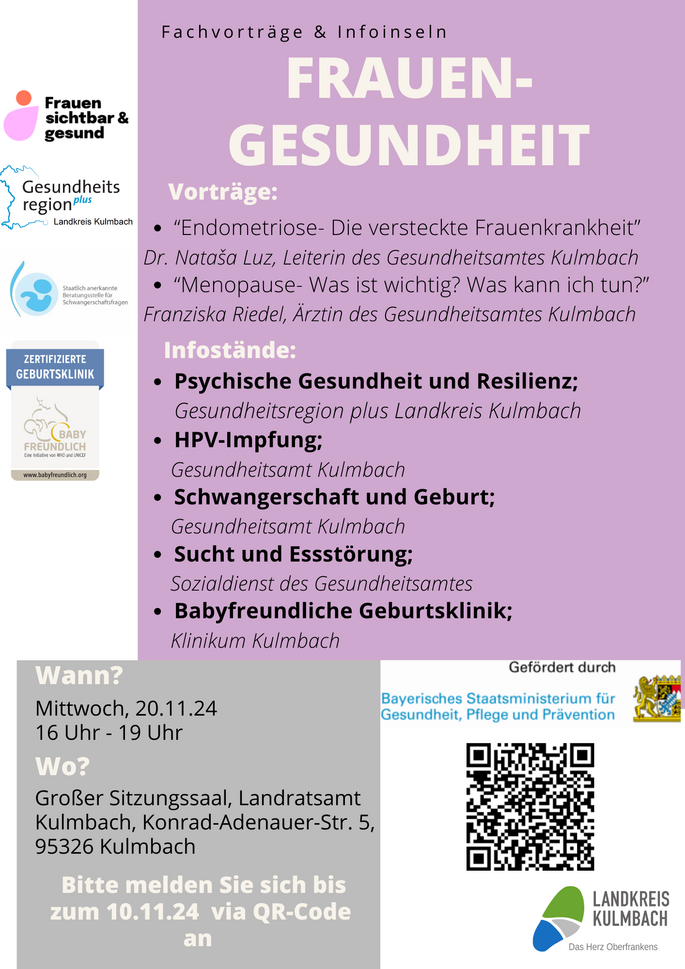 Titelseite Flyer zur Veranstaltung Frauengesundheit