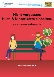 Plakat mit Corona-Verhaltensregeln