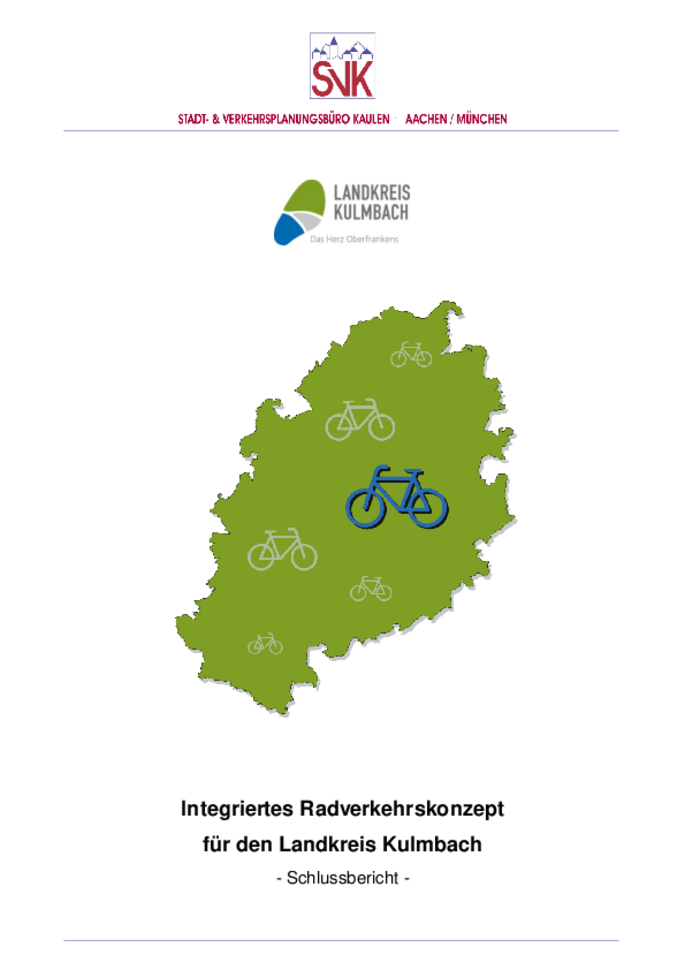 Titelseite Radverkehrskonzept Landkreis Kulmbach