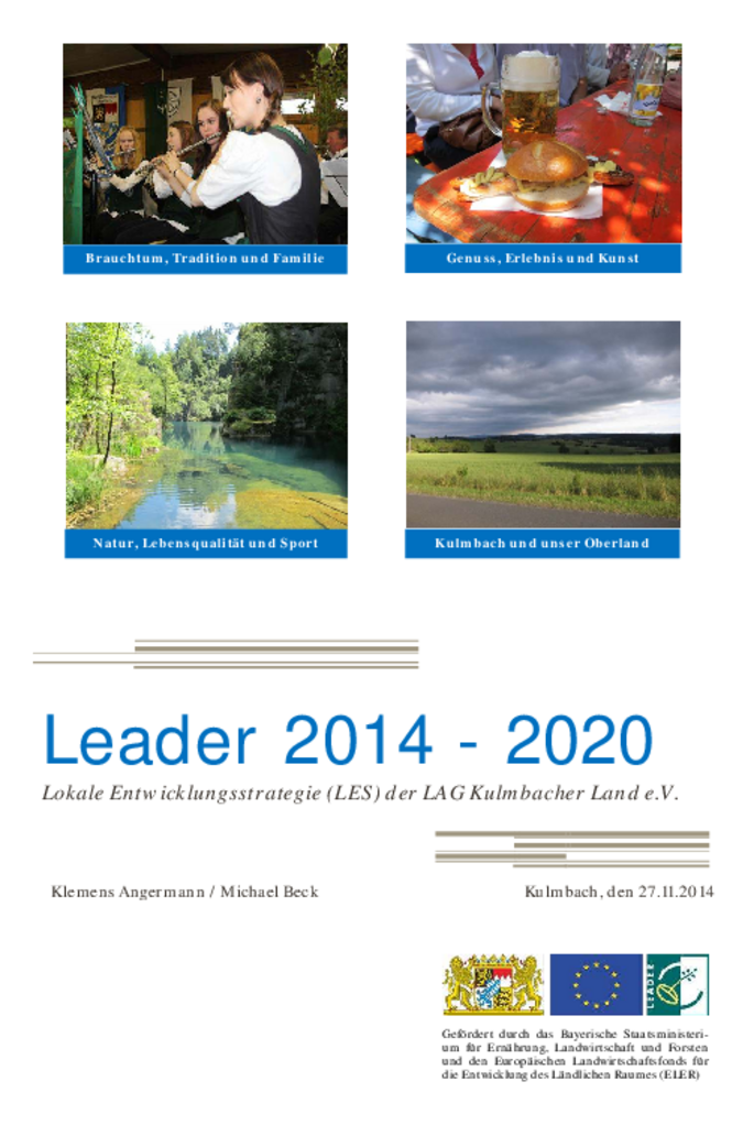 Titelseite PDF "Leader 2014 – 2020"