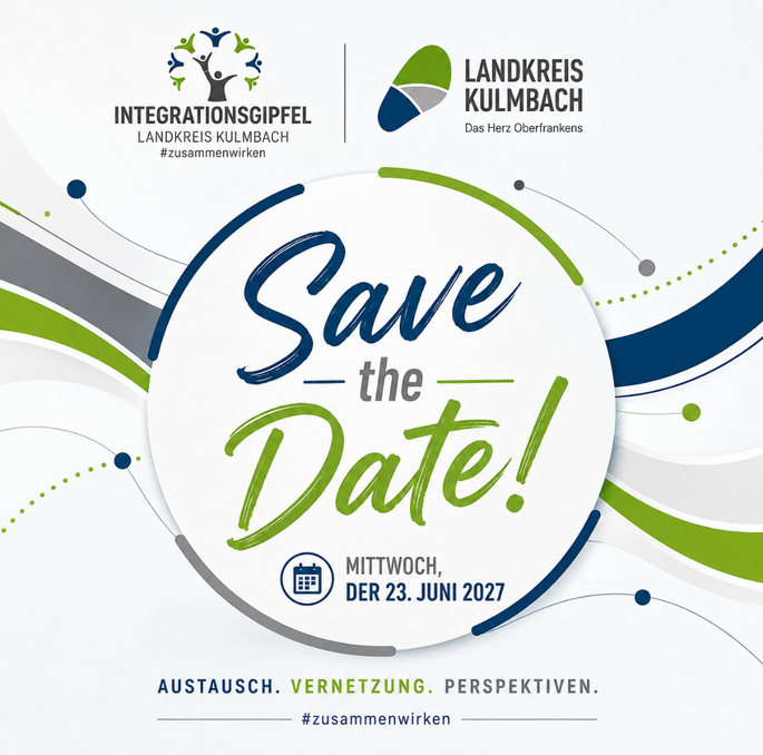 "Save the date"-Grafik für den Integrationsgipfel 2027