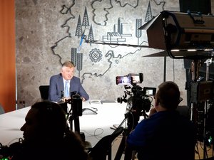 Filmaufnahmen im Landratsamt - Interview mit Landrat