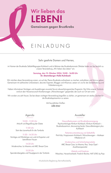 Titelbild Flyer "Wir lieben das Leben"