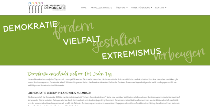 Startseite Homepage Partnerschaft für Demokratie Kulmbach