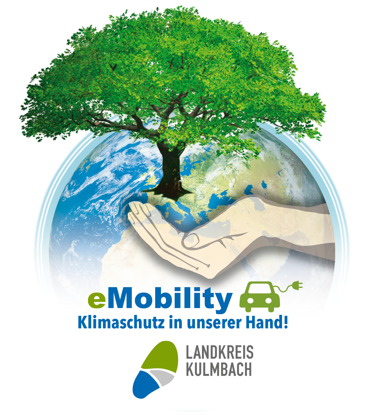 Logo "eMobility – Klimaschutz in unserer Hand", Landkreis Kulmbach