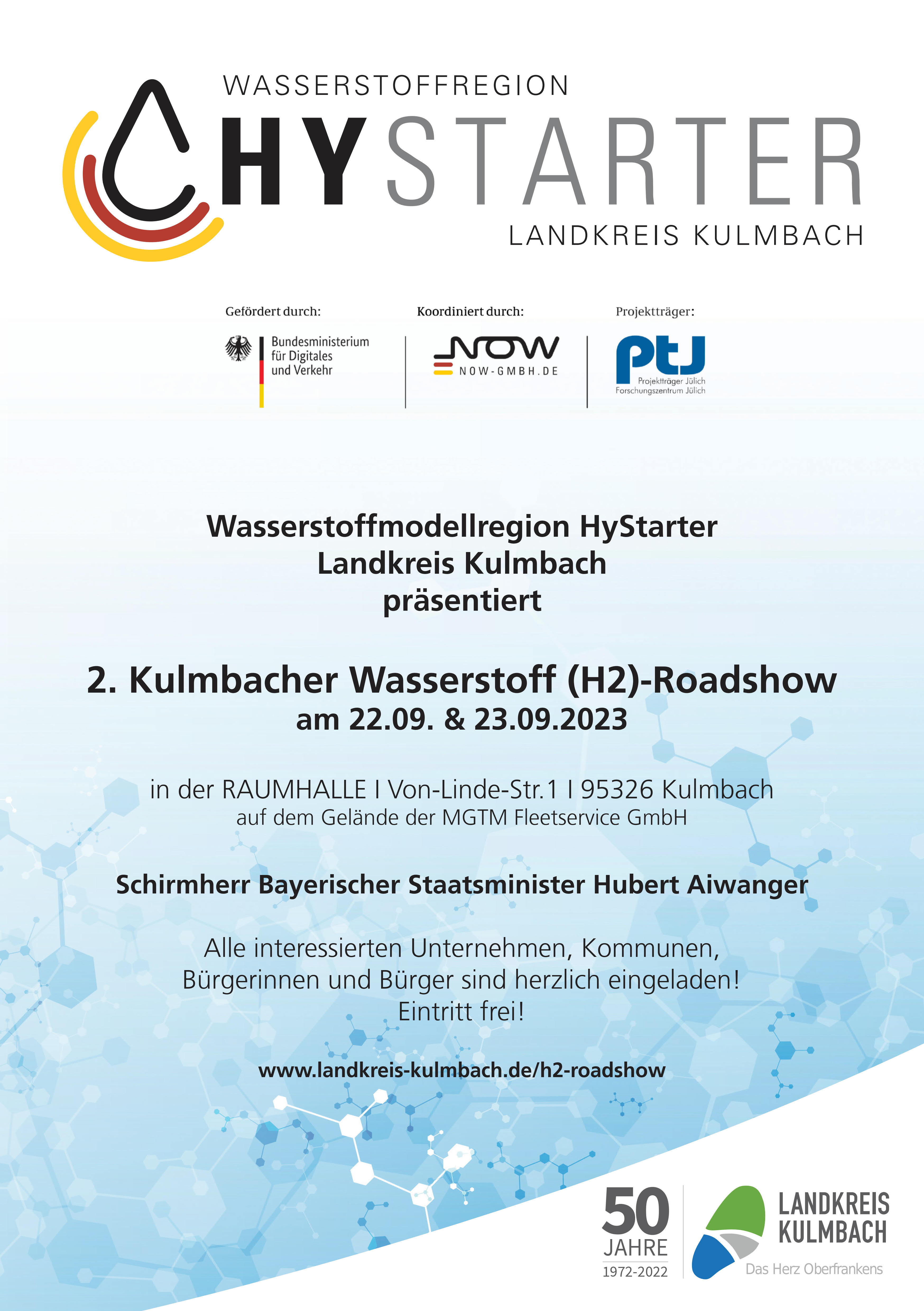 Deckblatt Folder Wasserstoff-Roadshow