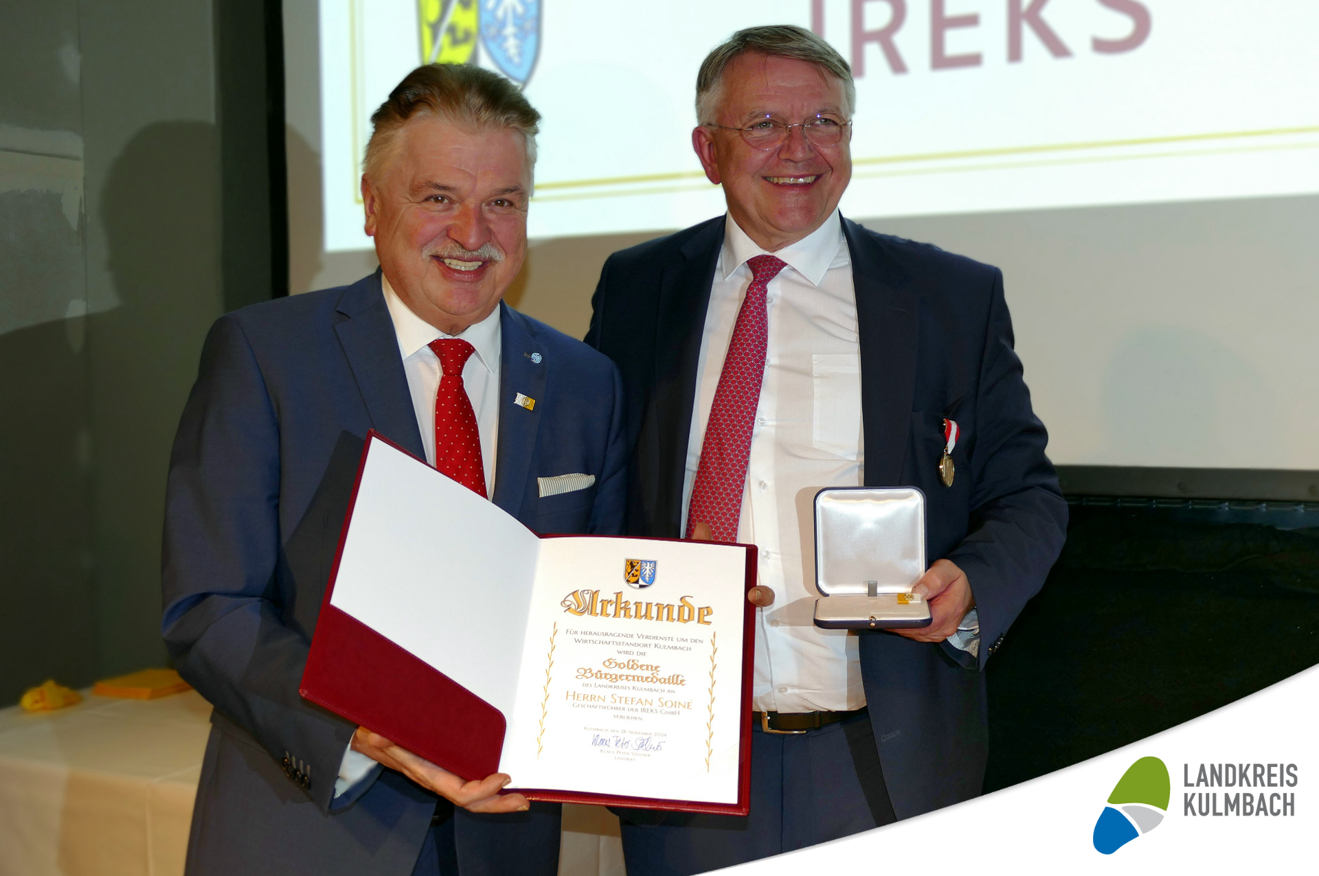 Landrat Klaus Peter Söllner und Stefan Soiné